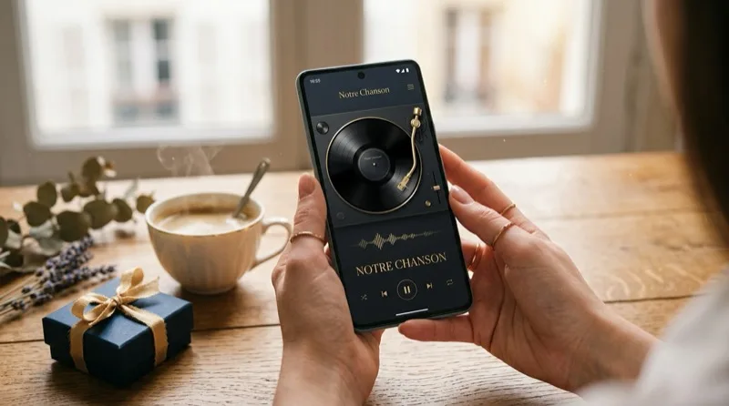 Coffret vinyle interactif sur mobile