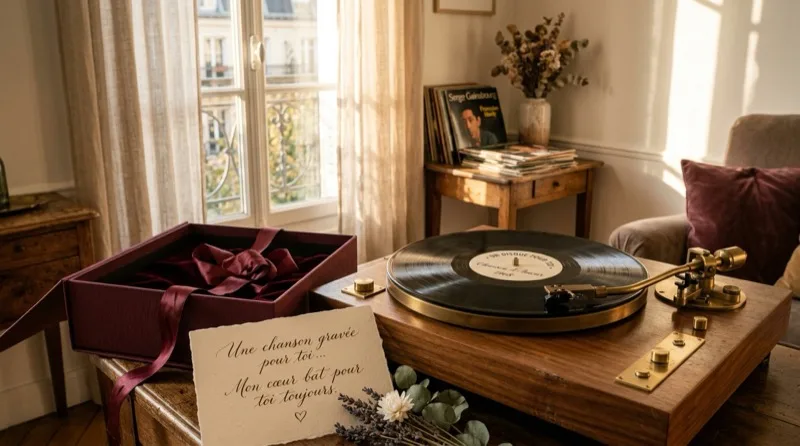 Platine vinyle et boîte cadeau pour écoute privée